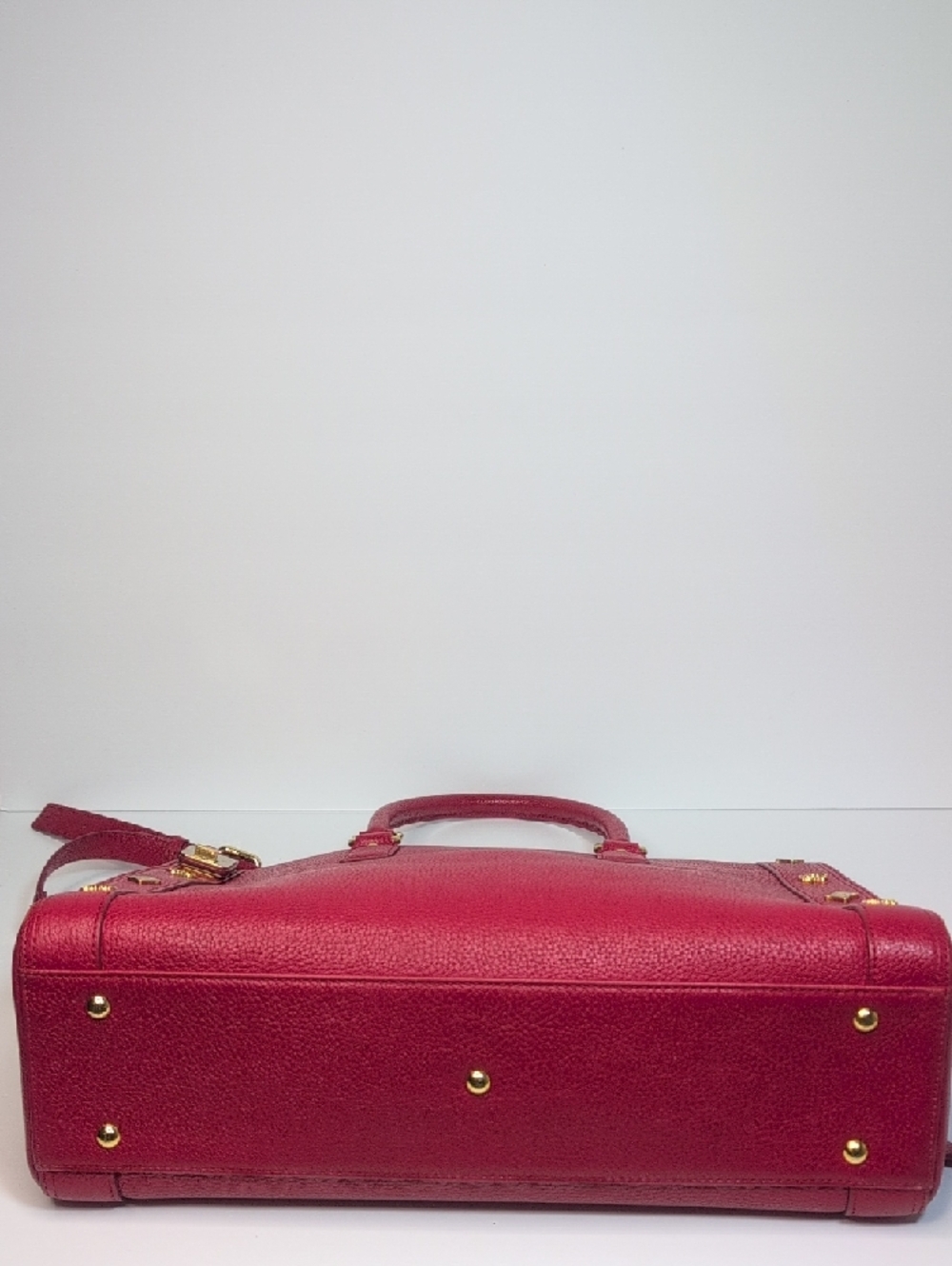 MCM Red Studded Leather Crossbody/ Tote Bag - Picture 10 of 16